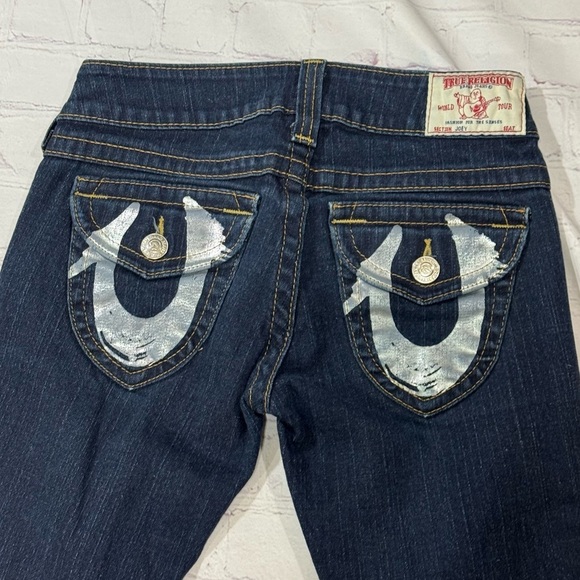 TRUE RELIGION BRAND JEANS “JOEY” boot cut flare Women's Blue Denim Pants 27 EUC - Picture 3 of 15